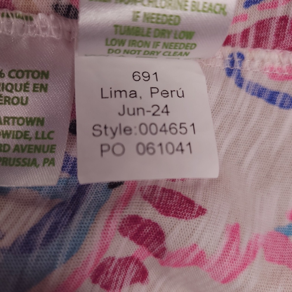 LILLY PULITZER Top Size XL Pink Etta Scoop Neck Coconut Flitting About - Picture 7 of 15